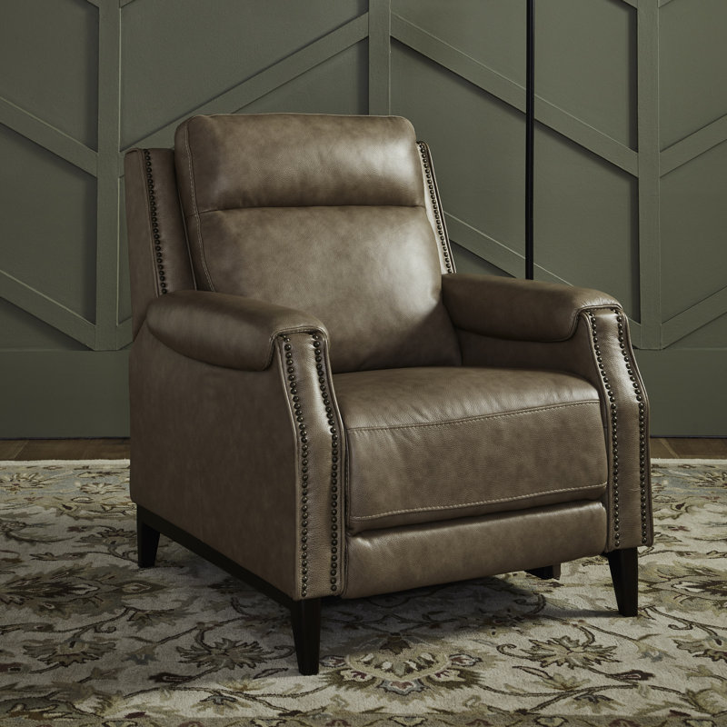 Fauteuil inclinable Jodena, Brown Leather, Manuel - Inclinaison par pression