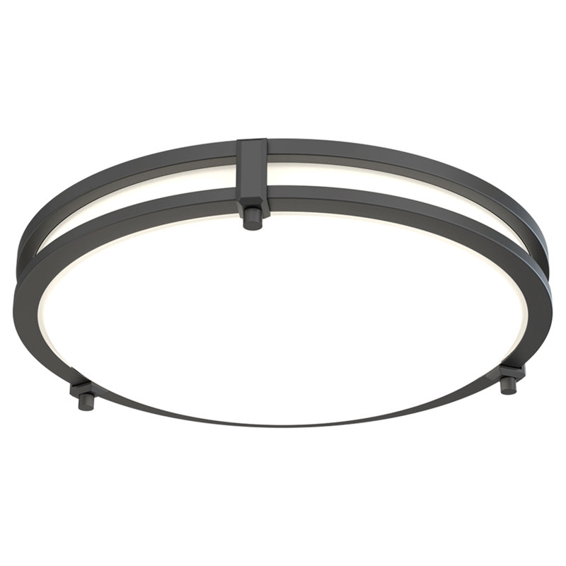 Plafonnier encastré encastré 13 po Saturn Nickel brossé, Noir