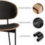 Aucun assemblage requis Chaises de cuisine rembourrées en similicuir, chaises d'appoint modernes avec pieds en acier au carbone (ensemble de 2)