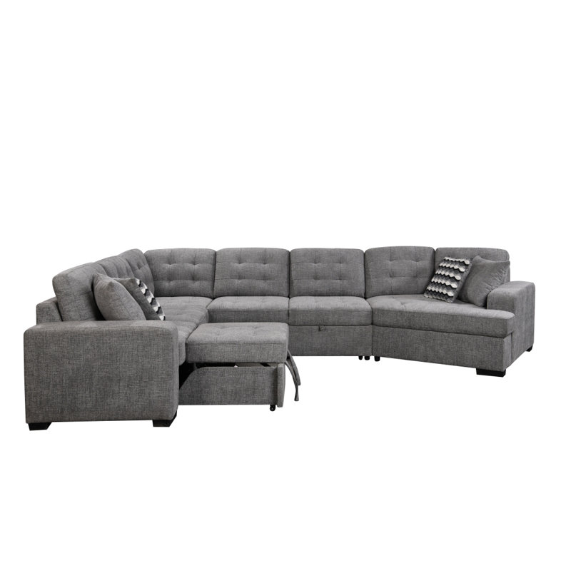 Canapé modulaire rembourré en U de 149 po Modern Modern, Gris