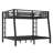 Space-Saving Metal Bunk Bed for Teens & Adults, Full XL over Queen, Noise-Reduced, No Box Spring, Black Frame-265552443