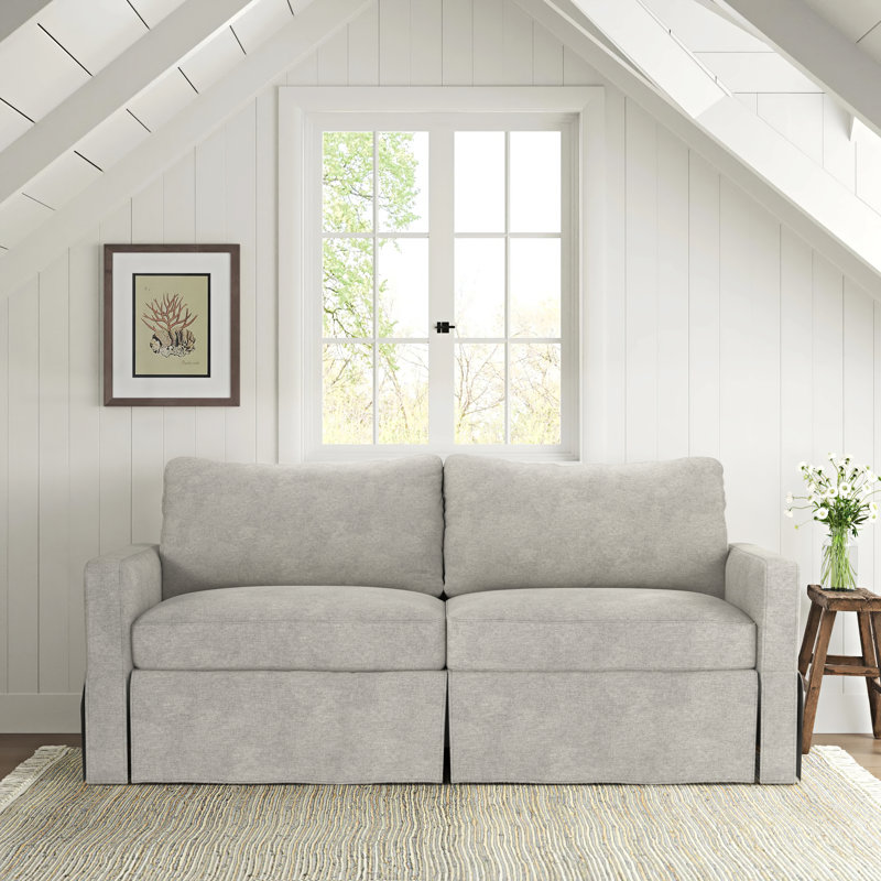 Besjana Upholstered 70'' Sofa, Light Gray 100% Polyester, 33" x 70" x 32"