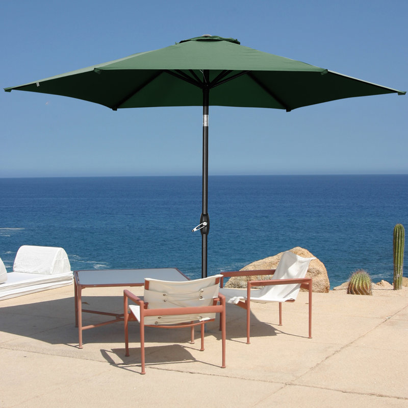 Parasols d'extérieur 9 pi avec inclinaison et manivelle, Vert