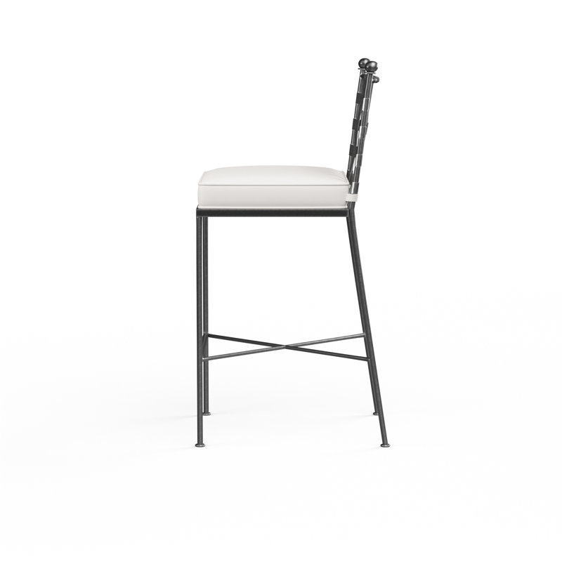 Provence Outdoor Bar Stool, Canvas Flax Sunbrella® Canvas