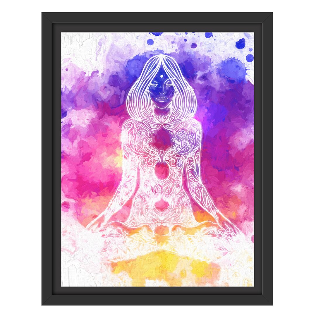 Yoga Lotus Pose Gerahmter Kunstdruck