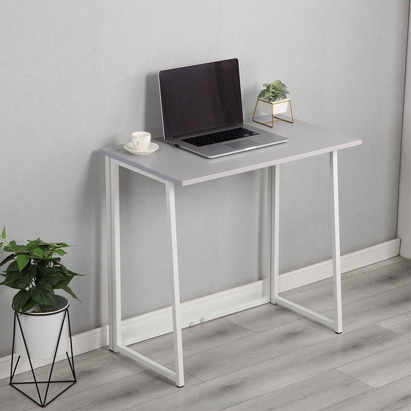 Tyonna Metal Base Writing Desk, Grey/White
