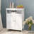 Bathroom Standing Storage With Double Shutter Doors Cabinet-White