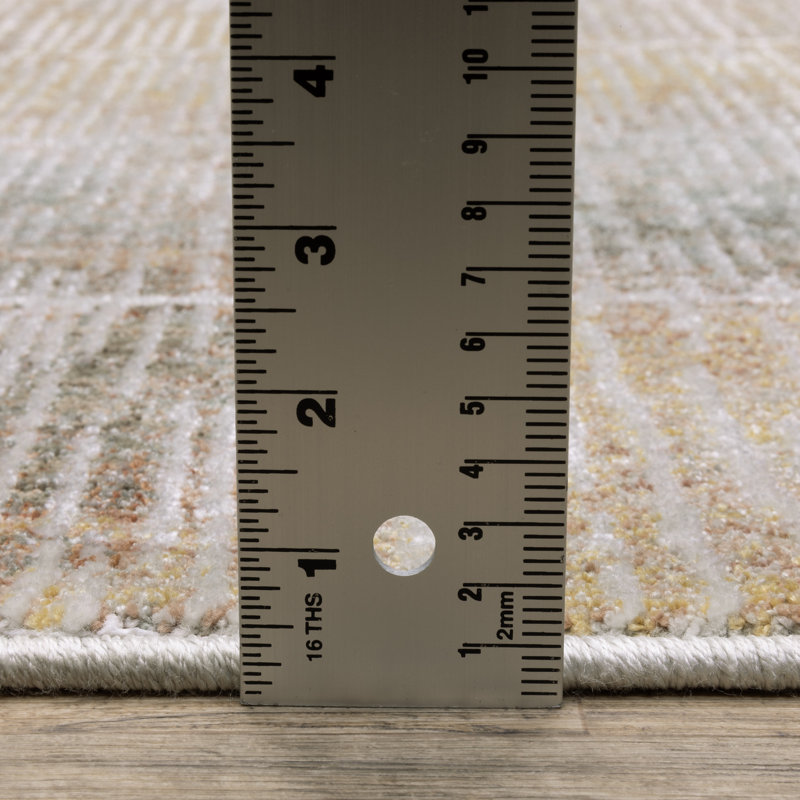 Michels Distressed Stripe Beige/ Multi Area Rug, Rectangle 5'3" x 7'7"