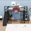 Lit mezzanine double avec bureau intégré, panier de basketball, glissade et escalier-1526559656
