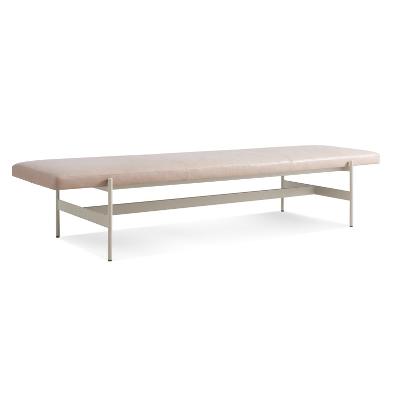 Daybench Leather Dining Bench, Blush, Putty, 14" H x 75" W x 24" D