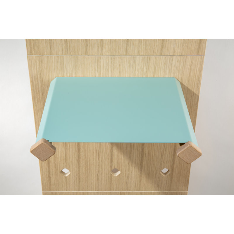 Burnhill White Accent Large Shelf with Adjustable Shelves Pegboard Wall Organizer, Green