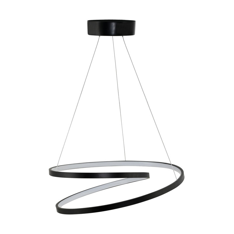 Adjustable Black Chandelier, 17.3 x 17.3 x 5.1 inches | Aluminium Body, LED Socket, 24-36 Watts, White Light 6500K | Modern Home Lighting Fixture for Dining Room & Living Room, Stylish and Energy Efficient
