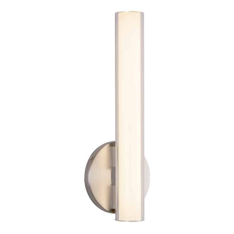 Tole 14-in Black dimmable LED Wall Sconce, Nickel