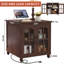 Table de bout Farmhouse avec station de charge, grand canapé de 24 po avec porte de grange en verre, table de chevet en bois rustique avec tablette de rangement réglable, table de chevet carrée pour le salon, le bureau de la chambre à coucher-1576683656
