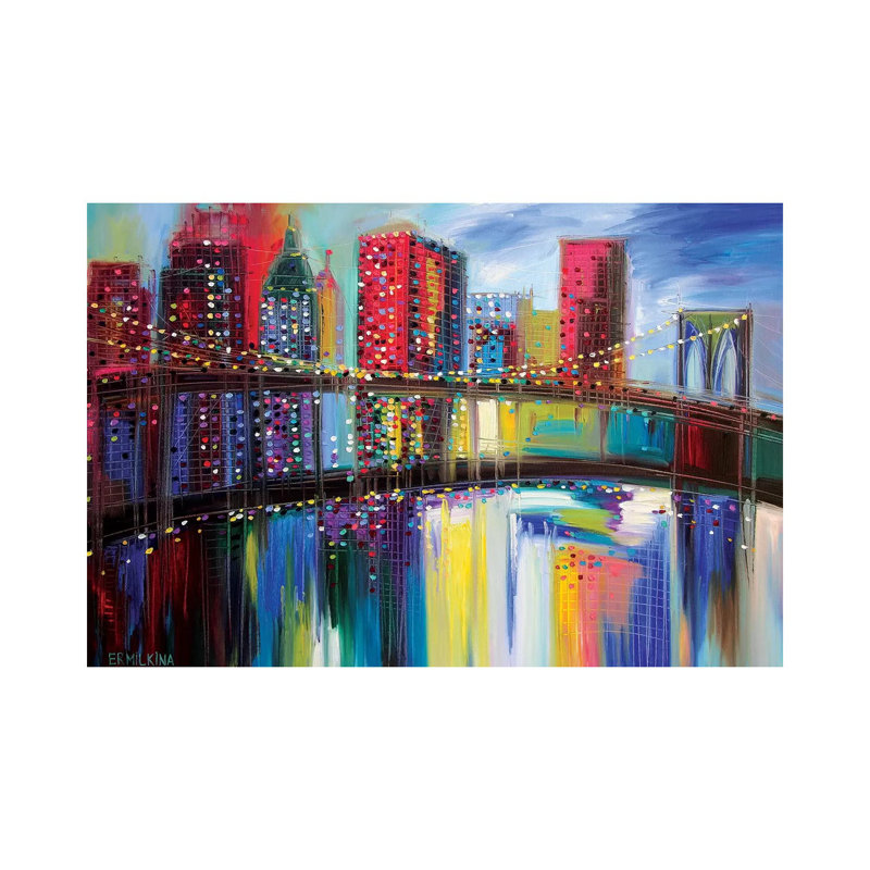 Brooklyn Bridge by Ekaterina Ermilkina - Print on Canvas, 101.6 cm H x 66.04 cm W x 1.91 cm D, Wrapped Canvas