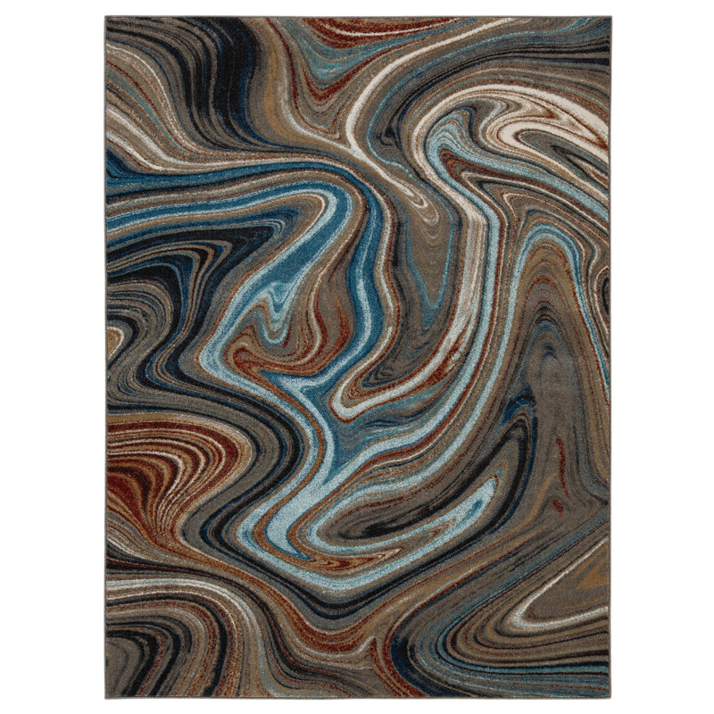 Abstract Indoor Rug, Rectangle 9'2" x 12'6"