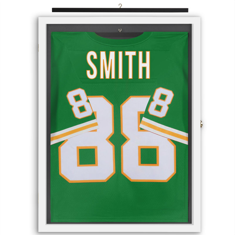 Brannock Lockable Jersey Display Case - Large Shadow Box for Baseball, Basketball, Football Shirt 21x31 , White
