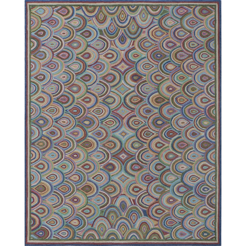 Rainbows Hand-Tufted Wool Area Rug, Rectangle 8' x 10'