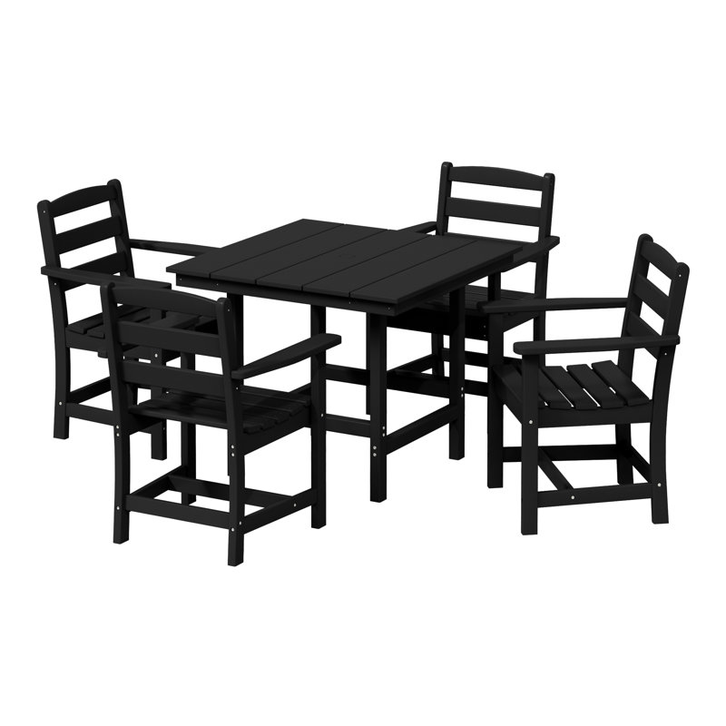 5-Piece Arm Chair Dining Set, Black