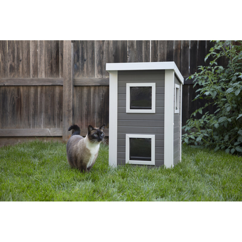 Maison pour chat d'extérieur multi-accès surélevée ECOFLEX® Rines