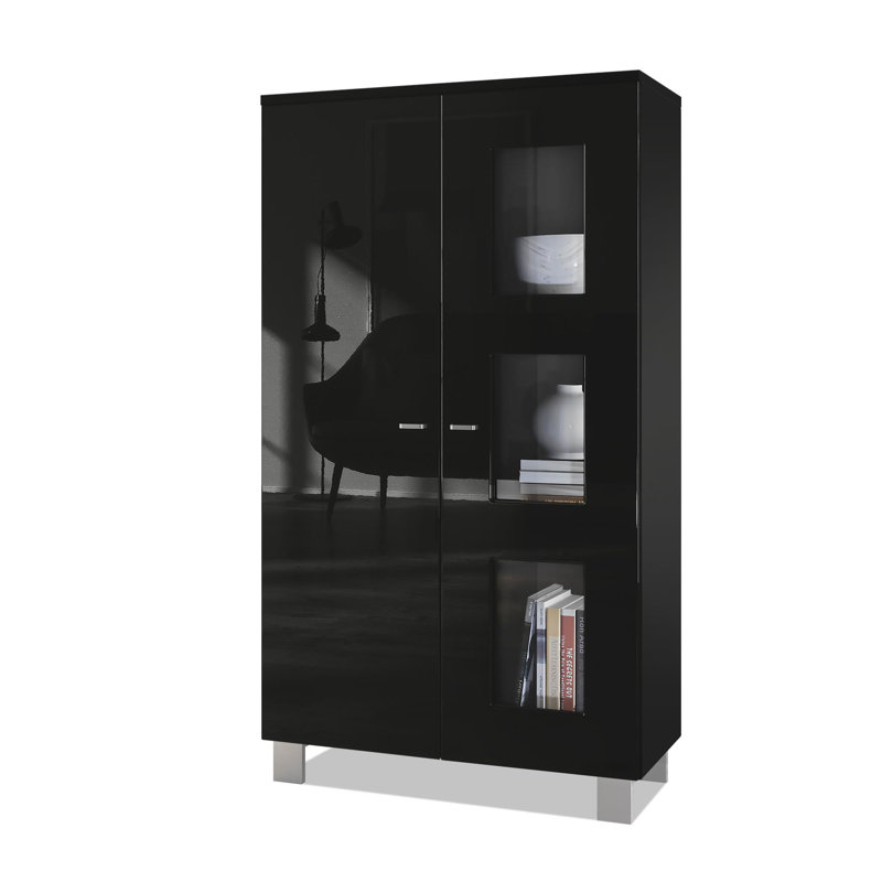 Mccombs Curio Cabinet, Without, Black