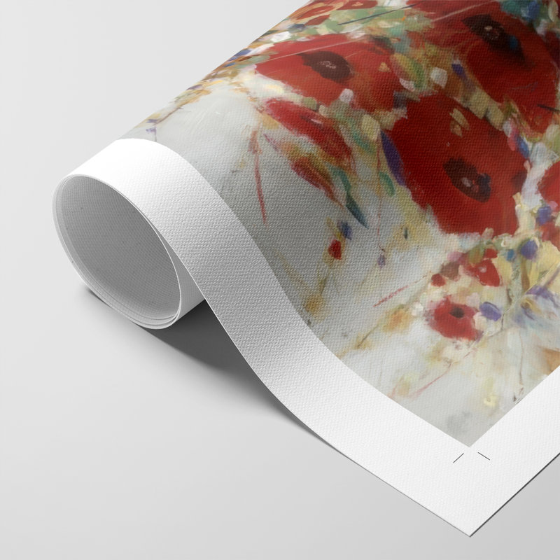 Garden Poppies I - Impression sur toile seulement - NON CADRE, H 18 po x l 12 po
