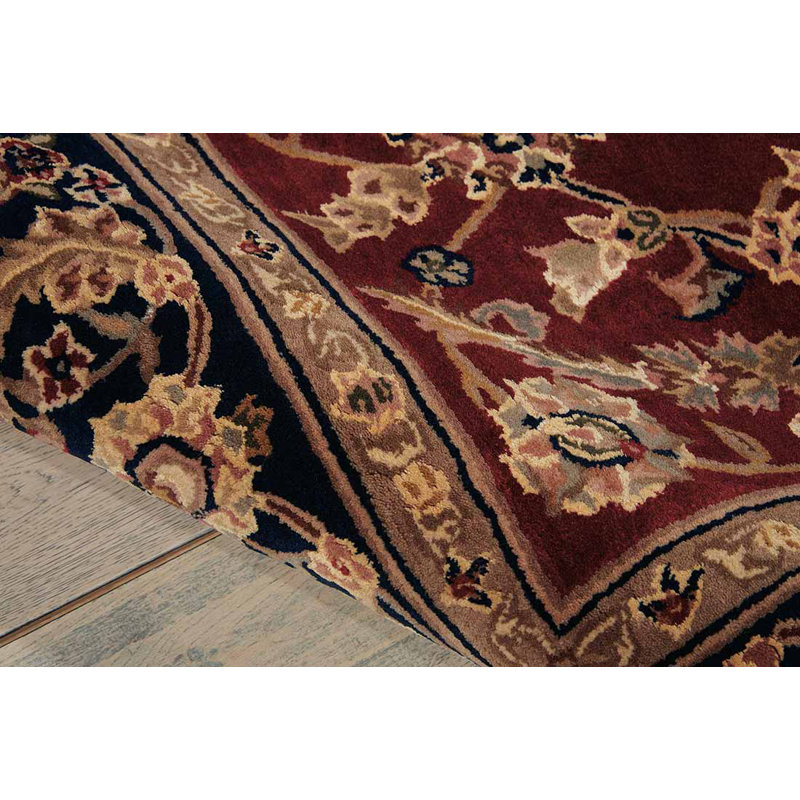 Oakleaf Wool Oriental Indoor Rug, Round 8'
