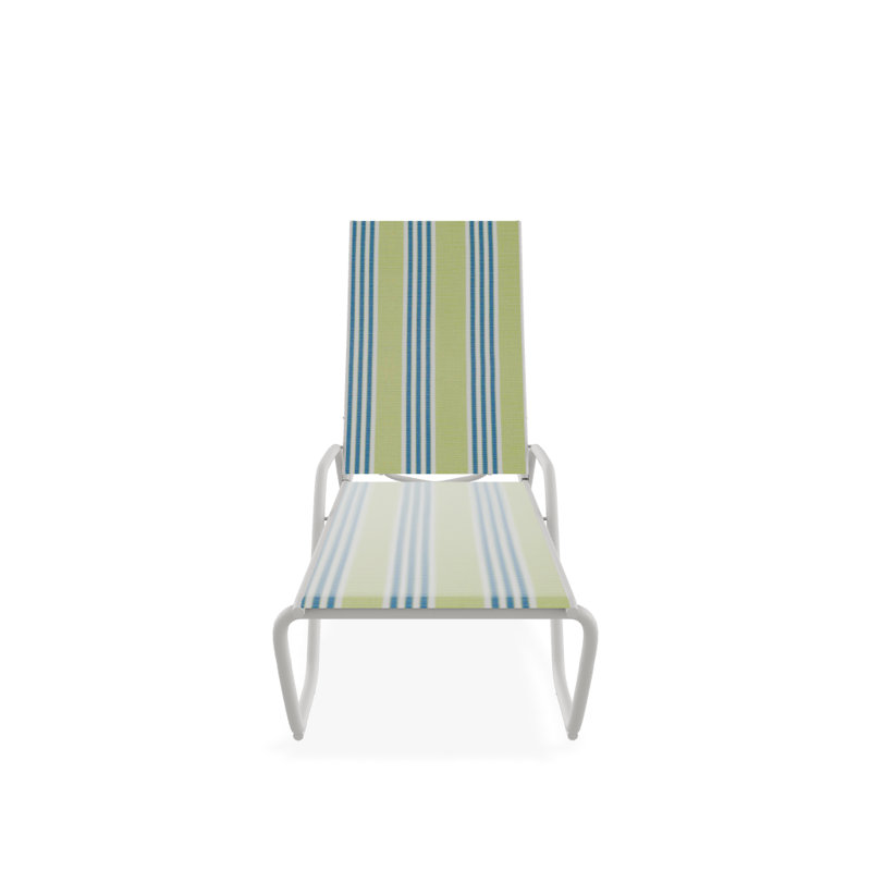 Outdoor Rust-Resistant Metal Chaise Lounge, Textured Snow, Amalfi