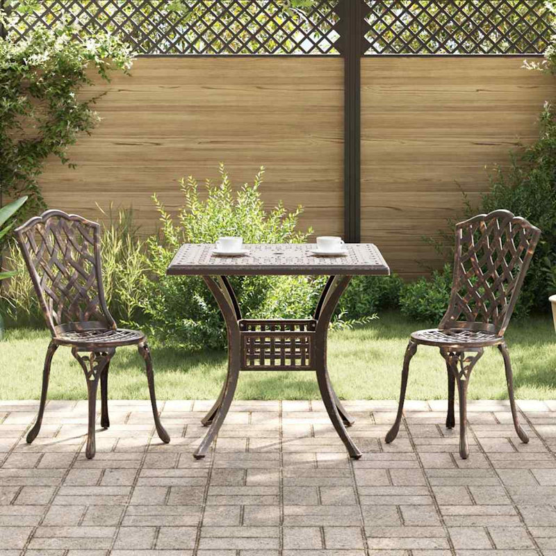 2 - Person Patio Dining Set Square Table, Bronze