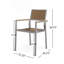 Chaise de salle à manger CAPE CORAL ALUMINUM AVEC BOIS (ensemble de 2)