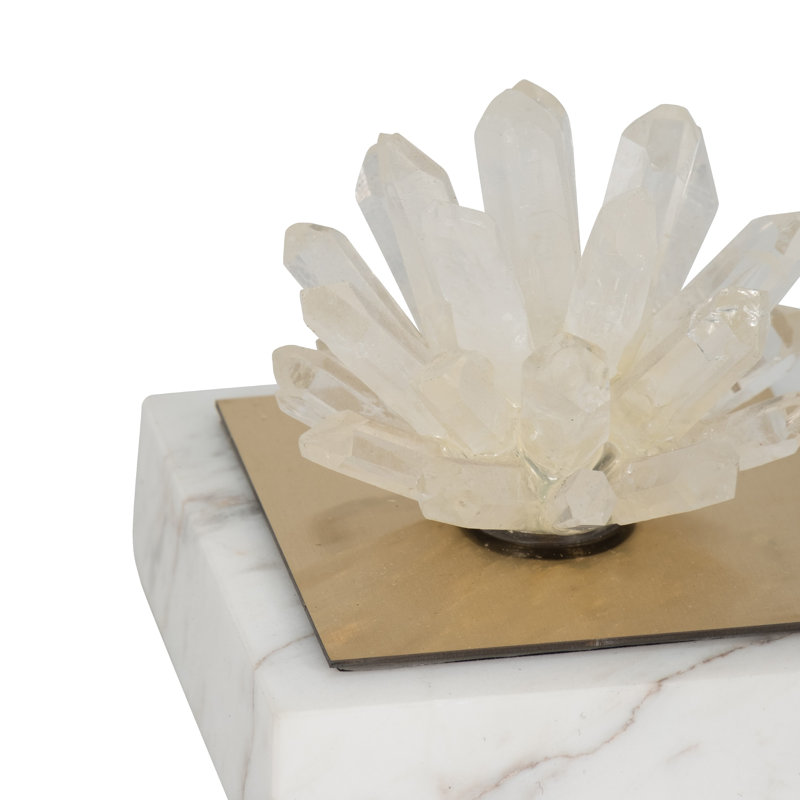 Sculpture Glam Crystal Cluster, H 4 po x l 4 po x P 4 po, Blanc