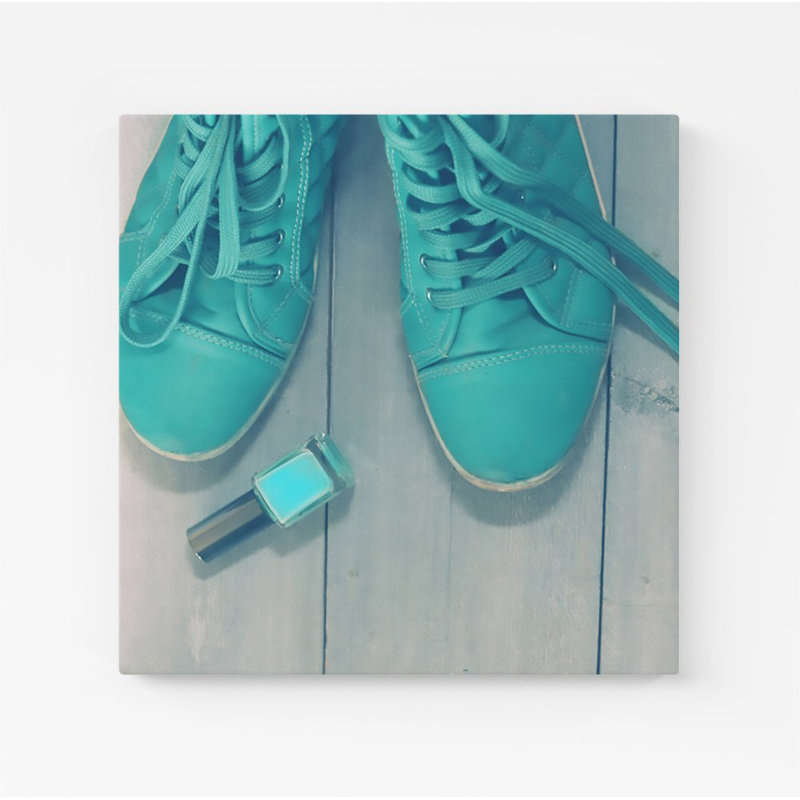 Lipstick Shoes - Wrapped Canvas Print, 16cm H x 16cm W x 3.8cm D