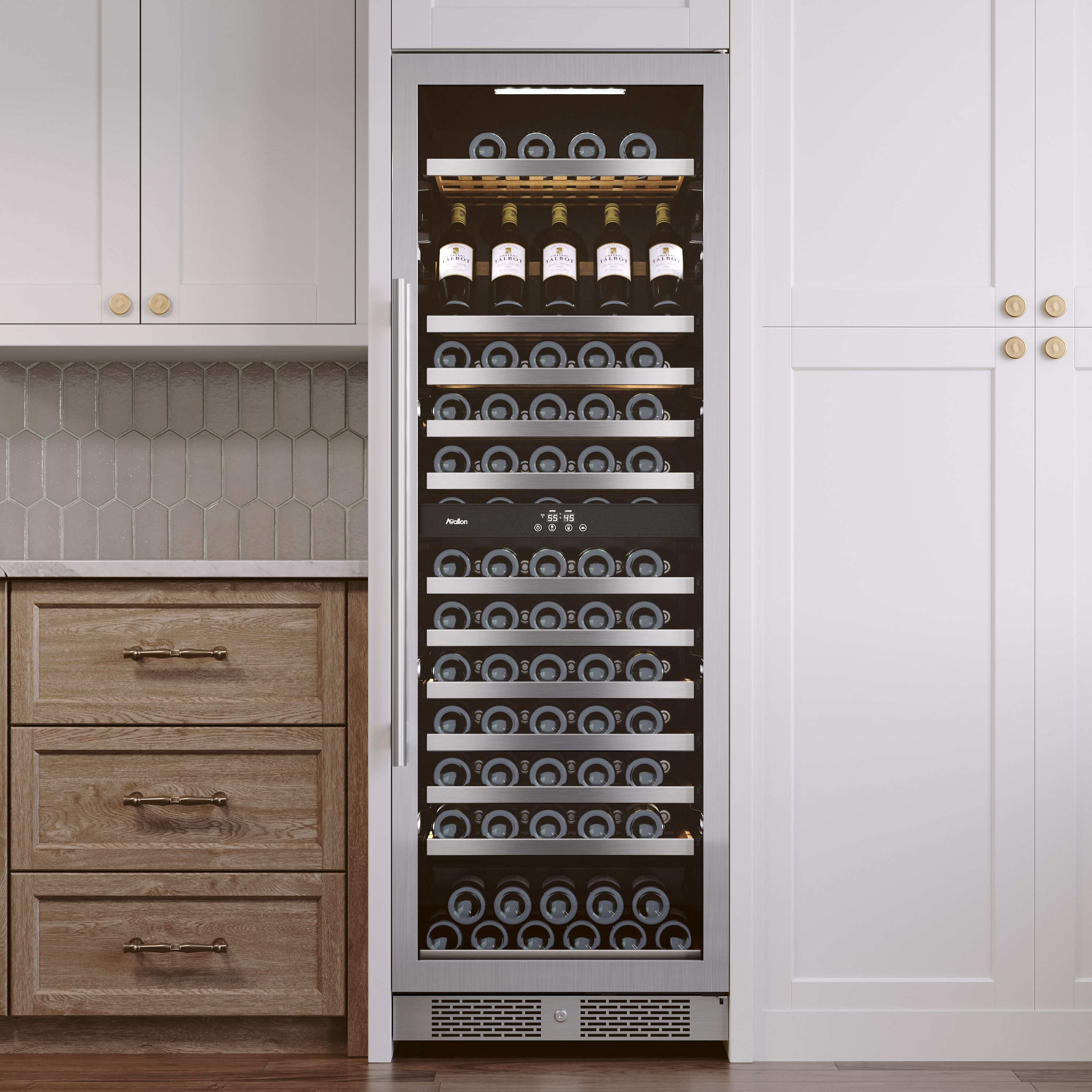 Avallon 23.4375'' 150 Bottle Single Zone Freestanding Wine Refrigerator