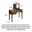 Table de coiffeuse en bois avec miroir rabattable et tiroirs de rangement