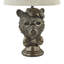 Lampe de table ours en résine 23 "bronze avec verres et abat-jour en lin-953712618-953712619