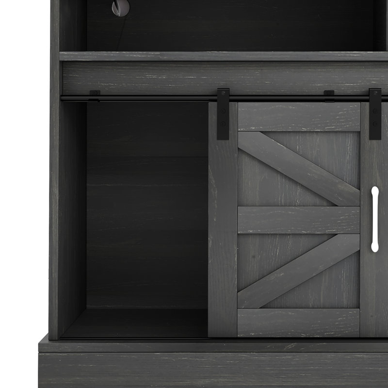 Armoire-bar de style campagnard 51,9 po Piter, Noir