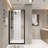 34"X 72" Shower Door With Pivot And 6Mm Tempered Glass, Black Aluminum Half Frame Safe - Arrival Packaging Secure