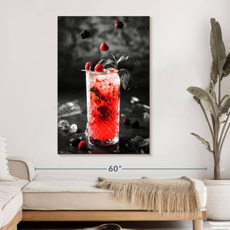 Pop Pop Berry Cocktail, H 48 po x l 32 po x P 1,25 po