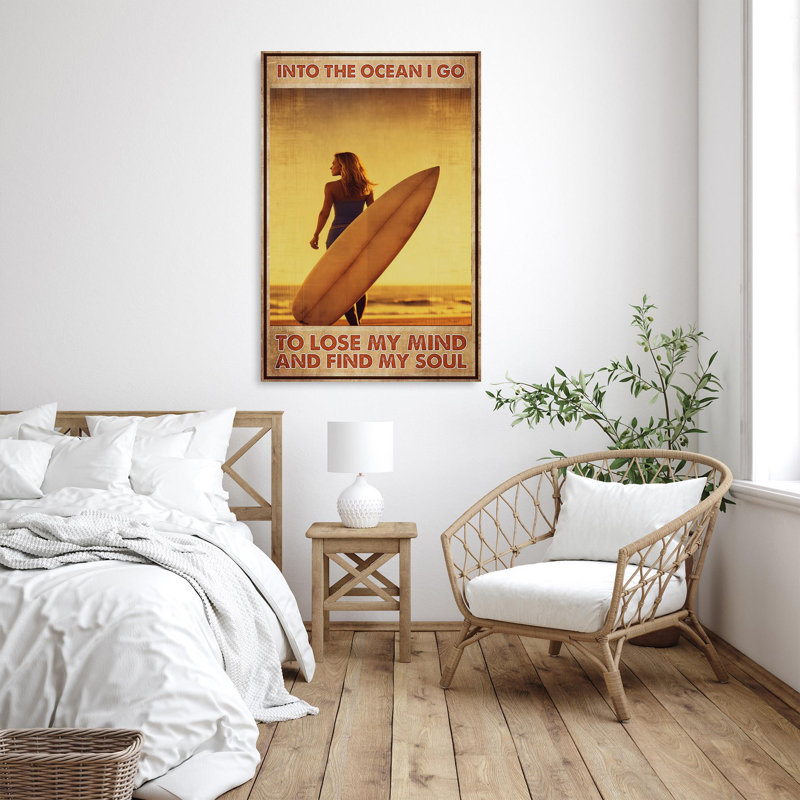 «Surfing In The Ocean I Go On», impression sur toile, H 20 po x l 16 po x P 1,25 po