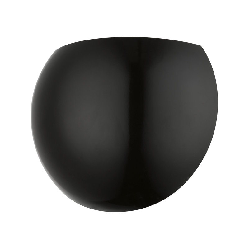 Aznar Steel Flush Mounted Sconce, Shiny Black