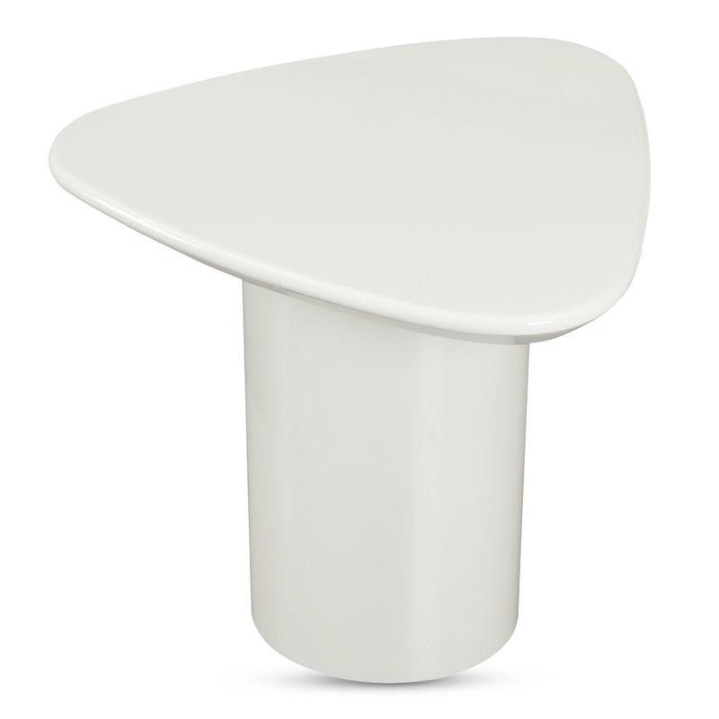 Eden End Table, Ivory White Lacquer