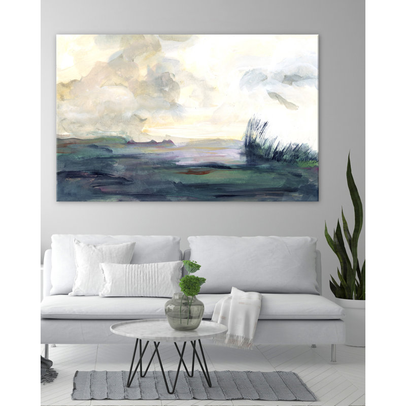 «Night Marsh» par Katie Ré Scheidt, H 20 po x l 32 po, Toile tendue