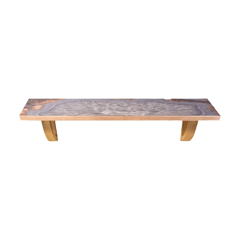 Tablette d'appoint murale 24 "en bois naturel et gris