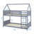 Twin Over Twin Cabin-Style Floor Bunk Bed Equipped With Head And Foot-42828257