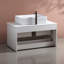 Meuble-lavabo simple 31,5 po avec lavabo vasque en céramique et armoire de rangement large 31,5 po
