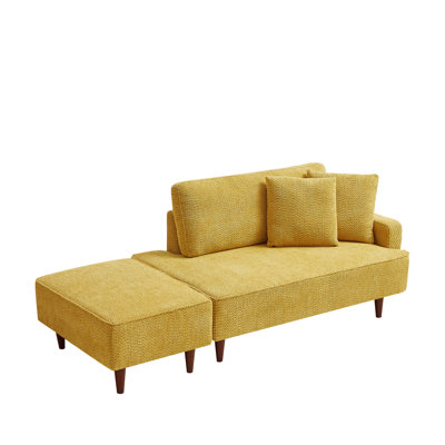 72" Modern Teddy Fabric Right-Arm Recliner Chair With Ottoman And Throw Pillows For Living Room, Bedroom, And Reading Room