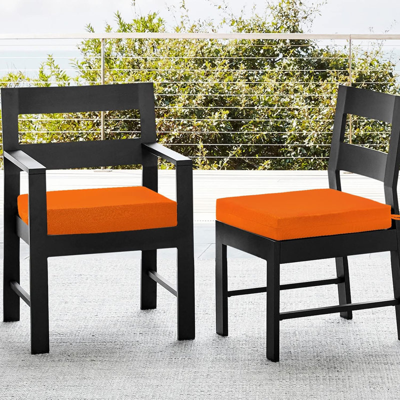 Outdoor  Seat Cushion (Set of 4) 18.5"Wx16"Dx3"H, Orange