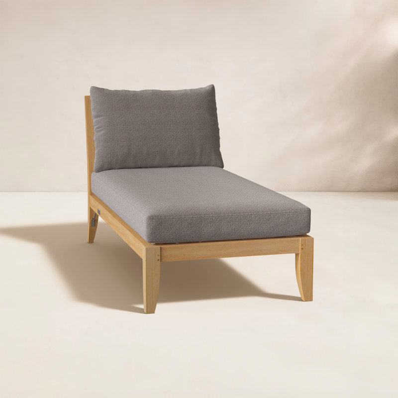 Ipanema Outdoor Teak Chaise Lounge, Ash