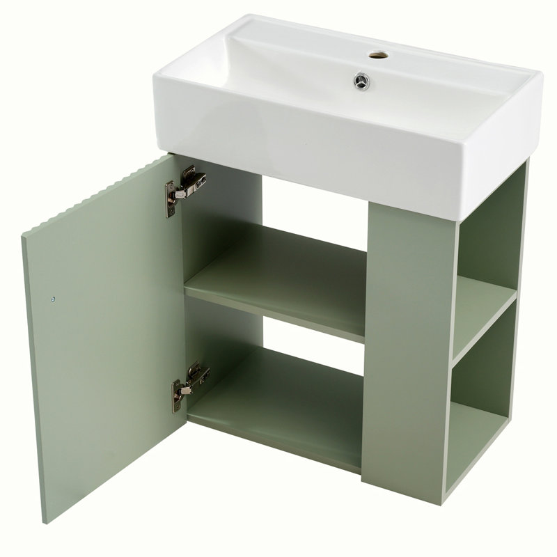 Meuble-lavabo flottant moderne avec lavabo en céramique