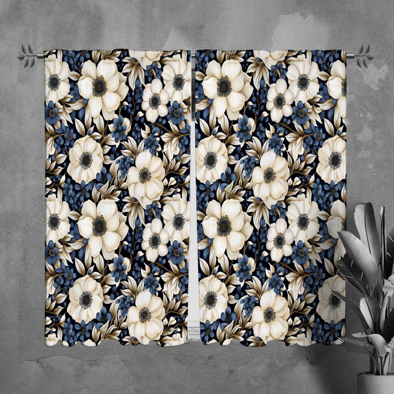 Rideaux à motif floral - 6100, L 40 po x L 61 po